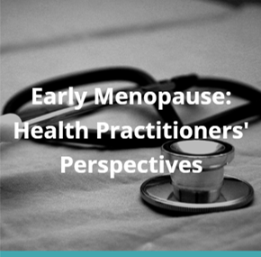 Early Menopause: Health Practitioners’ Perspectives image. Black and white photo of a stethoscope on linen.