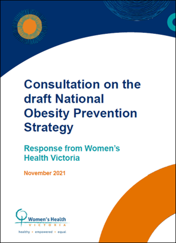 Front cover of WHV submission to draft National Obesity Strategy