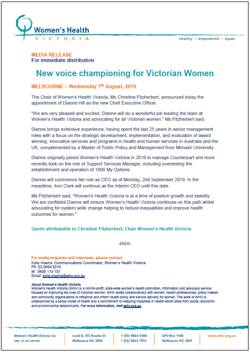 New voice championing for Victorian women image