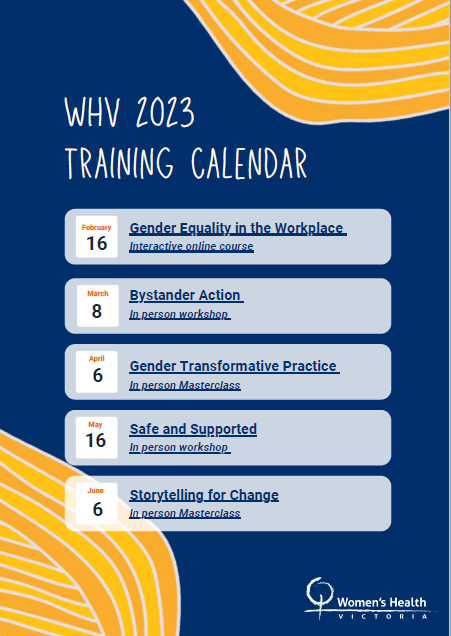 WHV Training calendar 2023 image