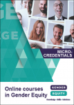 Online courses in gender equity: Microcredentials brochure cover image