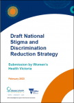 Cover of WHV's submission to National mental health Stigma and Discrimination Reduction Strategy. 