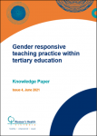 Front cover to gender-responsive teaching practice within tertiary education