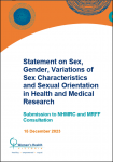 Cover image for Submission: Statement on sex and gender in health and medical researchd-medical-research