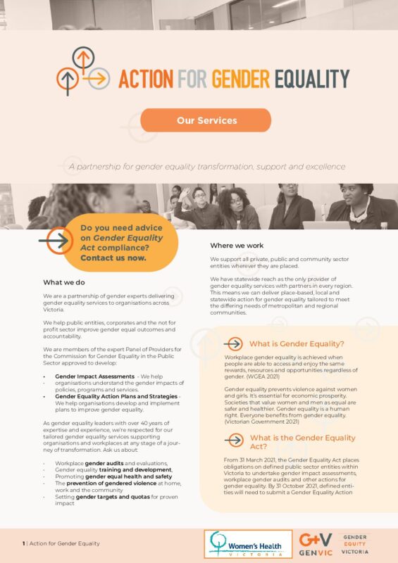 Action for Gender Equality: Our services