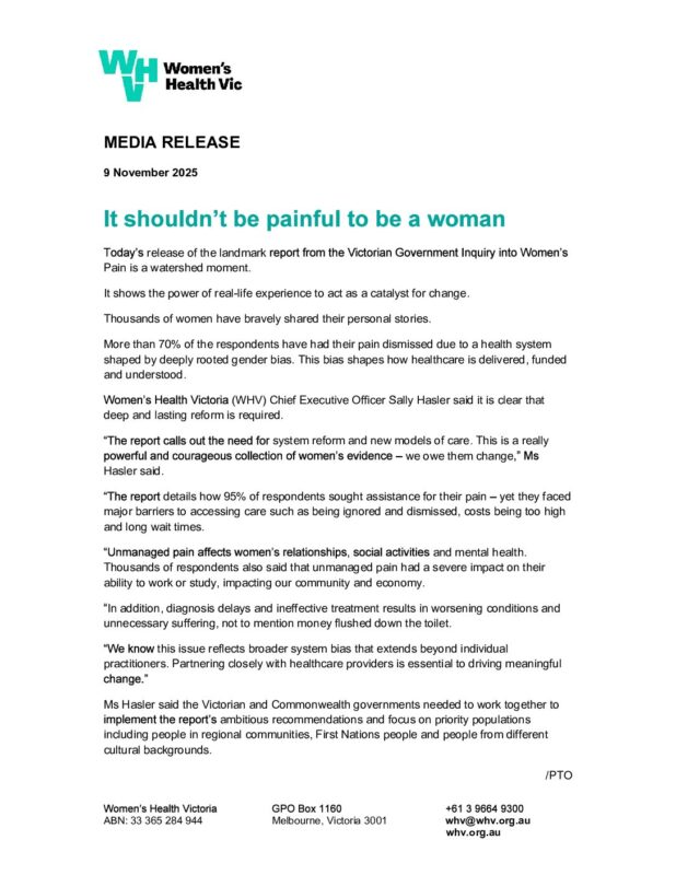 It shouldn’t be painful to be a woman