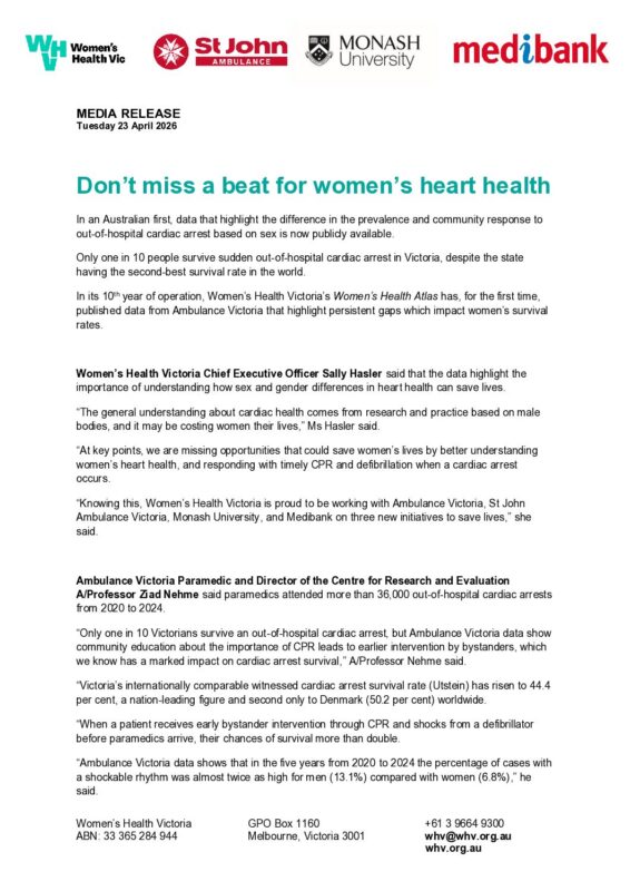 Don’t miss a beat for women’s heart health